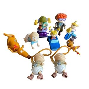 Vintage 90s Rugrats Burger King and Hardees Kids Meal Toys lot of 9 Nickelodeon